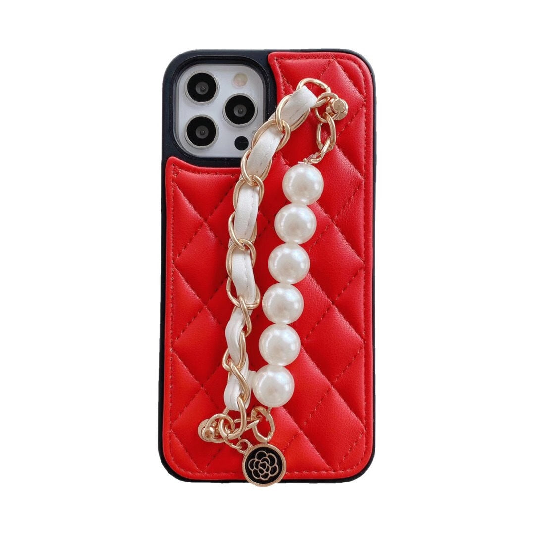 Phone Case with Pearl Bracelet Design